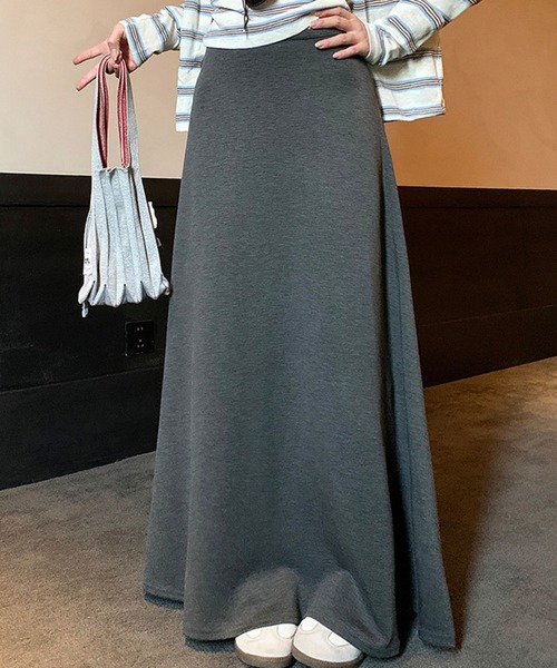 meJane（ミージェーン）の「ポンチ ロングフレアースカート（スカート・レディース・ブラック/グレー/チャコールグレー・S/L/M）」の22枚目の写真