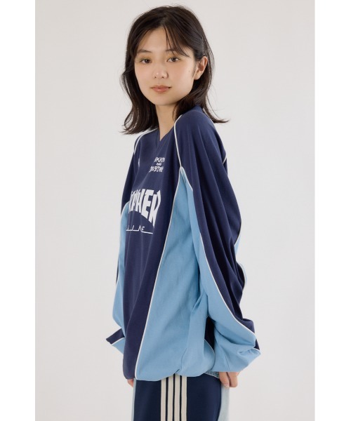 RODEO CROWNS WIDE BOWL（ロデオクラウンズワイドボウル）の「THRASHER GAME L/S Tシャツ（Tシャツ/カットソー・レディース・オフホワイト/ブラック/ネイビー・FREE）」の10枚目の写真