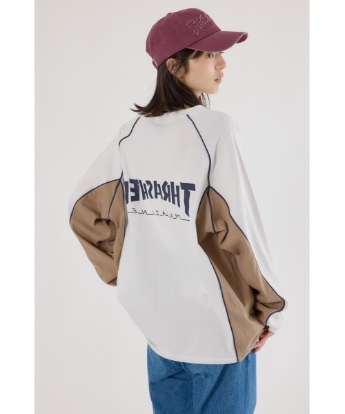 RODEO CROWNS WIDE BOWL（ロデオクラウンズワイドボウル）の「THRASHER GAME L/S Tシャツ（Tシャツ/カットソー・レディース・オフホワイト/ブラック/ネイビー・FREE）」の6枚目の写真