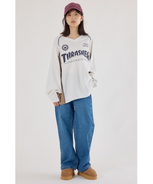 RODEO CROWNS WIDE BOWL（ロデオクラウンズワイドボウル）の「THRASHER GAME L/S Tシャツ（Tシャツ/カットソー・レディース・オフホワイト/ブラック/ネイビー・FREE）」の7枚目の写真