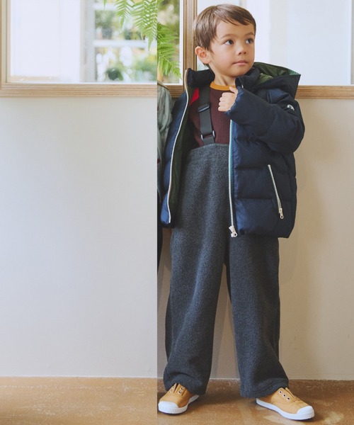 B:MING by BEAMS（ビーミングバイビームス）の「フリース カバーオール 2025FW（100～140cm）（サロペット/オーバーオール・キッズ・チャコールグレー/ブラック・100/110/140/120/130）」の2枚目の写真