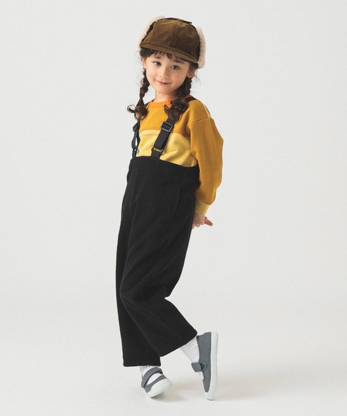 B:MING by BEAMS（ビーミングバイビームス）の「フリース カバーオール 2025FW（100～140cm）（サロペット/オーバーオール・キッズ・チャコールグレー/ブラック・100/110/140/120/130）」の3枚目の写真