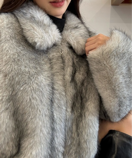 ViViDAY（ビビデー）の「【新色追加】エコファーコート（ブルゾン・レディース・グレー/ブラウン/ベージュ・M）」の16枚目の写真