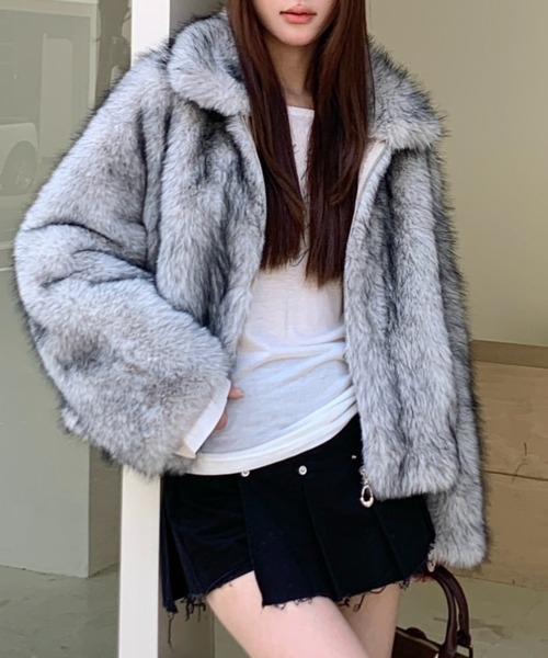 ViViDAY（ビビデー）の「【新色追加】エコファーコート（ブルゾン・レディース・グレー/ブラウン/ベージュ・M）」の18枚目の写真