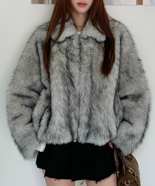 ViViDAY（ビビデー）の「【新色追加】エコファーコート（ブルゾン・レディース・グレー/ブラウン/ベージュ・M）」の19枚目の写真