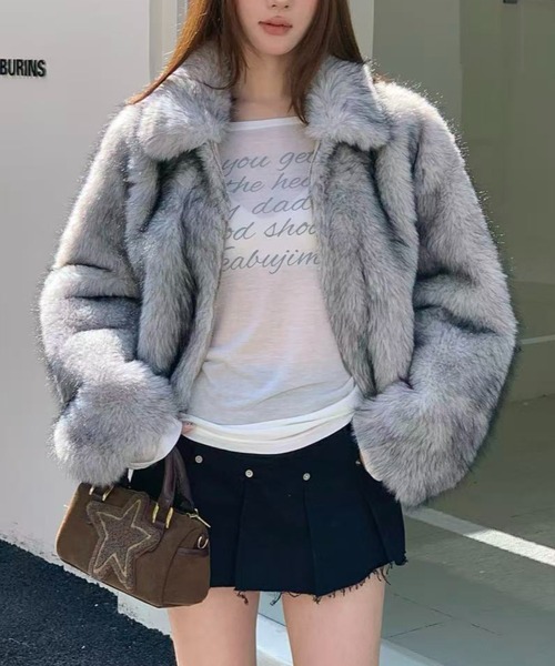 ViViDAY（ビビデー）の「【新色追加】エコファーコート（ブルゾン・レディース・グレー/ブラウン/ベージュ・M）」の21枚目の写真