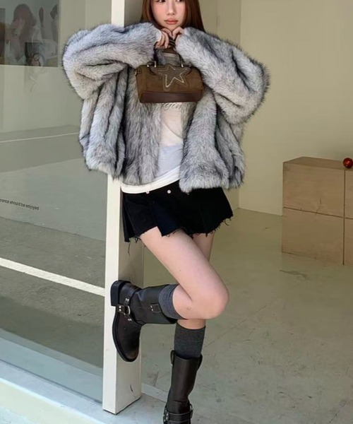 ViViDAY（ビビデー）の「【新色追加】エコファーコート（ブルゾン・レディース・グレー/ブラウン/ベージュ・M）」の22枚目の写真