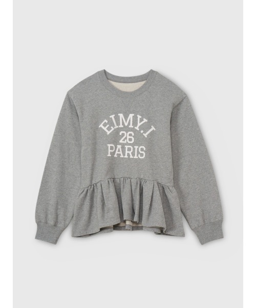 EIMY ISTOIRE（エイミーイストワール）の「バリエプリントぺプラムスウェットトップス（スウェット・レディース・グレー/ホワイト・F）」の2枚目の写真
