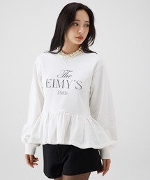 EIMY ISTOIRE | バリエプリントぺプラムスウェットトップス(スウェット)