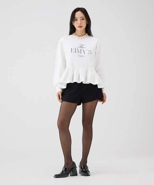 EIMY ISTOIRE（エイミーイストワール）の「バリエプリントぺプラムスウェットトップス（スウェット・レディース・グレー/ホワイト・F）」の4枚目の写真