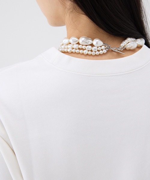 EIMY ISTOIRE（エイミーイストワール）の「バリエプリントぺプラムスウェットトップス（スウェット・レディース・グレー/ホワイト・F）」の7枚目の写真