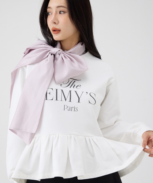 EIMY ISTOIRE（エイミーイストワール）の「バリエプリントぺプラムスウェットトップス（スウェット・レディース・グレー/ホワイト・F）」の10枚目の写真