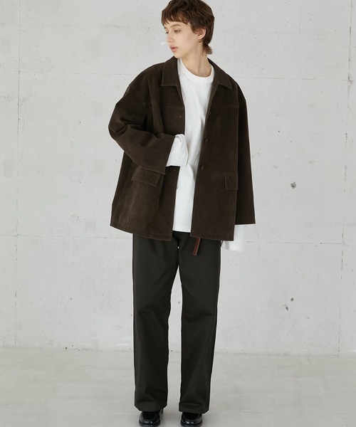 LA PEAU DE GEM カバーオール LA PEAU DE GEM】eco suede cover all/エコスウェードカバーオール