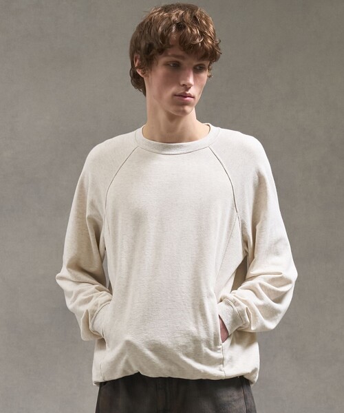 PUBLIC TOKYO（パブリックトウキョウ）の「PUBLIC SWEATノンリブソフトバルーンスウェット（スウェット・メンズ・アイボリー/ブラック/グレー・1/2）」の4枚目の写真