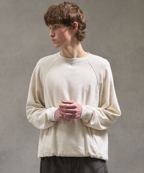 PUBLIC TOKYO（パブリックトウキョウ）の「PUBLIC SWEATノンリブソフトバルーンスウェット（スウェット・メンズ・アイボリー/ブラック/グレー・1/2）」の5枚目の写真