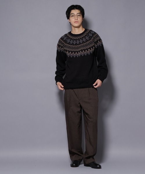 NANO universe(ナノユニバース)の「モールヤーンノルディックニット(ニット/セーター・メンズ・ブラック/ネイビー/ブラウン・L/M)」の7枚目の写真