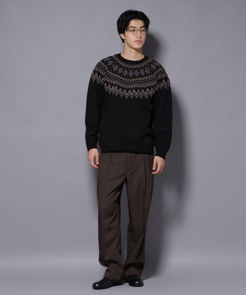 NANO universe(ナノユニバース)の「モールヤーンノルディックニット(ニット/セーター・メンズ・ブラック/ネイビー/ブラウン・L/M)」の8枚目の写真