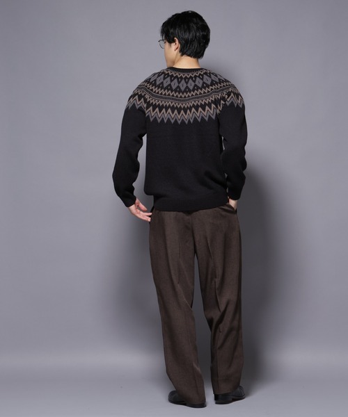 NANO universe(ナノユニバース)の「モールヤーンノルディックニット(ニット/セーター・メンズ・ブラック/ネイビー/ブラウン・L/M)」の10枚目の写真