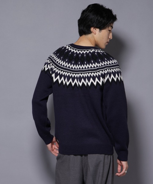 NANO universe(ナノユニバース)の「モールヤーンノルディックニット(ニット/セーター・メンズ・ブラック/ネイビー/ブラウン・L/M)」の13枚目の写真