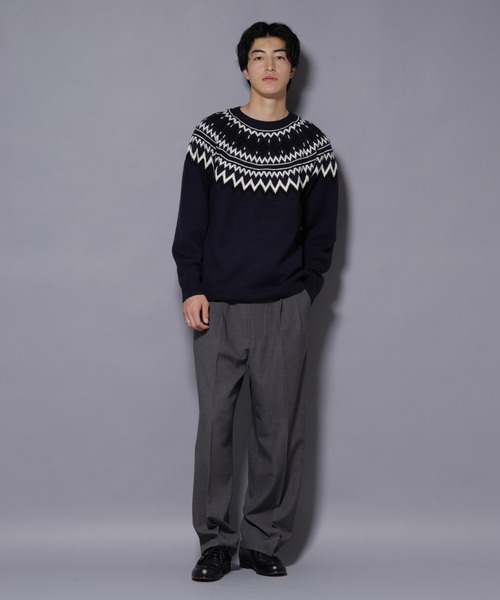 NANO universe(ナノユニバース)の「モールヤーンノルディックニット(ニット/セーター・メンズ・ブラック/ネイビー/ブラウン・L/M)」の15枚目の写真