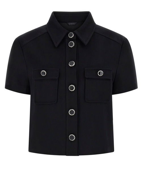 Guess（ゲス）の「OLGA Short Sleeves Top 半袖シャツ（シャツ/ブラウス・レディース・ブラック・MEDIUM/X-SMALL/SMALL）」の5枚目の写真