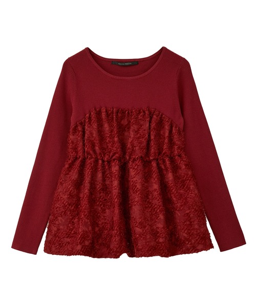 YECCA VECCA（イェッカヴェッカ）の「バルーンヘムドッキングニット（ニット/セーター・レディース・グレー/レッド/ブラック・FREE）」の16枚目の写真