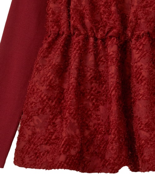 YECCA VECCA（イェッカヴェッカ）の「バルーンヘムドッキングニット（ニット/セーター・レディース・グレー/レッド/ブラック・FREE）」の20枚目の写真