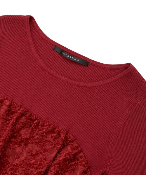 YECCA VECCA（イェッカヴェッカ）の「バルーンヘムドッキングニット（ニット/セーター・レディース・グレー/レッド/ブラック・FREE）」の21枚目の写真