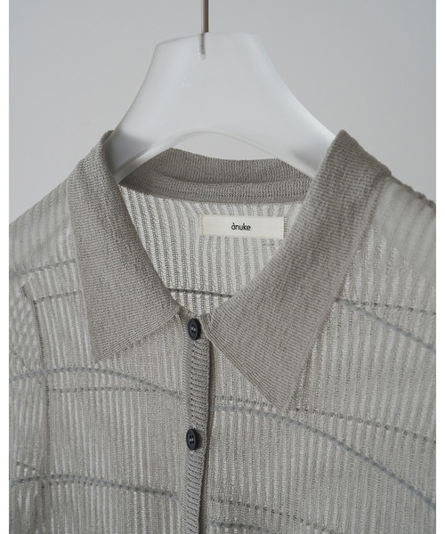 anuke(アンヌーク)の「Sheerborder Knit Shirts(シャツ/ブラウス・レディース・ブルー系その他/ブラウン・FREE)」の8枚目の写真
