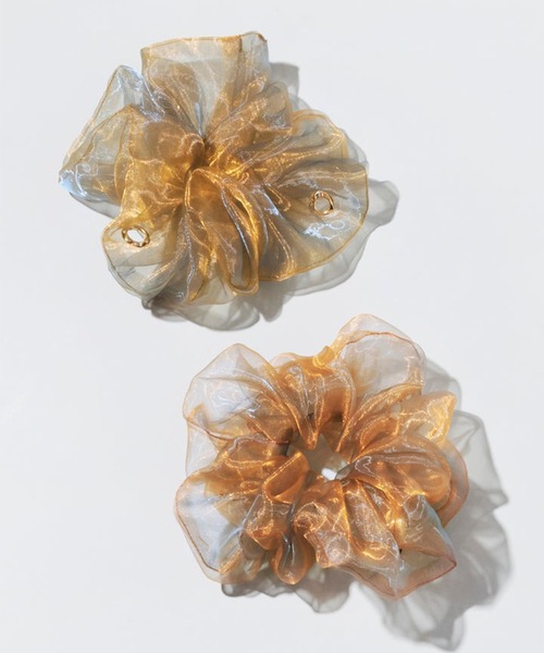 セール】【GOLDY】ラメオーガンジーシュシュ ハートリング 6251202