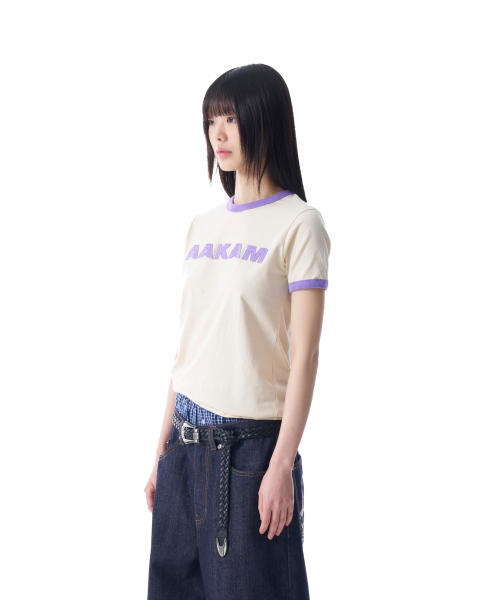 AAKAM(アーカム)の「Logo Patch Ringer Top (Cream-Purple)(Tシャツ/カットソー・レディース・その他・1/2)」の3枚目の写真