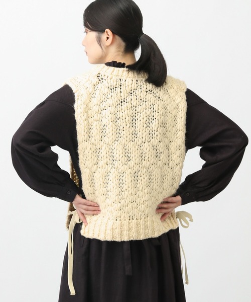 studio CLIP（スタディオクリップ）の「《natural by clip》2ゲージウール混スラブベスト（ベスト・レディース・ネイビー/アイボリー・FREE）」の6枚目の写真