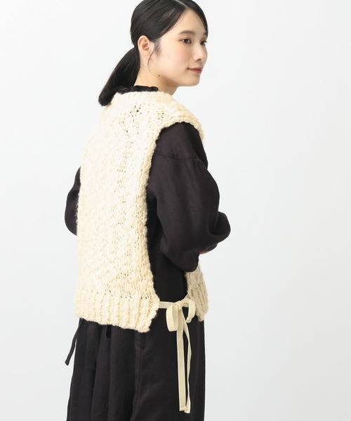 studio CLIP（スタディオクリップ）の「《natural by clip》2ゲージウール混スラブベスト（ベスト・レディース・ネイビー/アイボリー・FREE）」の8枚目の写真