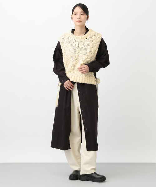 studio CLIP（スタディオクリップ）の「《natural by clip》2ゲージウール混スラブベスト（ベスト・レディース・ネイビー/アイボリー・FREE）」の9枚目の写真