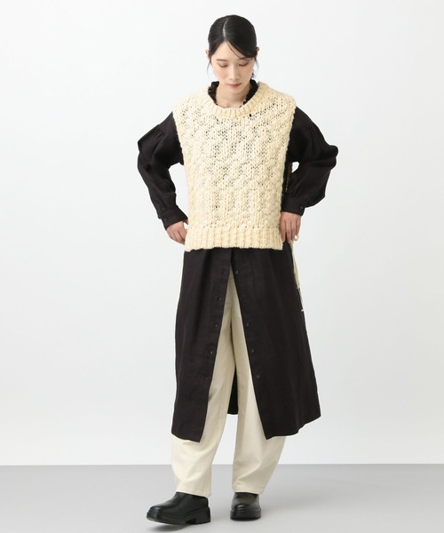 studio CLIP（スタディオクリップ）の「《natural by clip》2ゲージウール混スラブベスト（ベスト・レディース・ネイビー/アイボリー・FREE）」の10枚目の写真