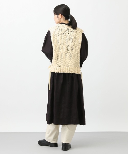 studio CLIP（スタディオクリップ）の「《natural by clip》2ゲージウール混スラブベスト（ベスト・レディース・ネイビー/アイボリー・FREE）」の11枚目の写真