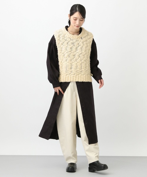 studio CLIP（スタディオクリップ）の「《natural by clip》2ゲージウール混スラブベスト（ベスト・レディース・ネイビー/アイボリー・FREE）」の12枚目の写真