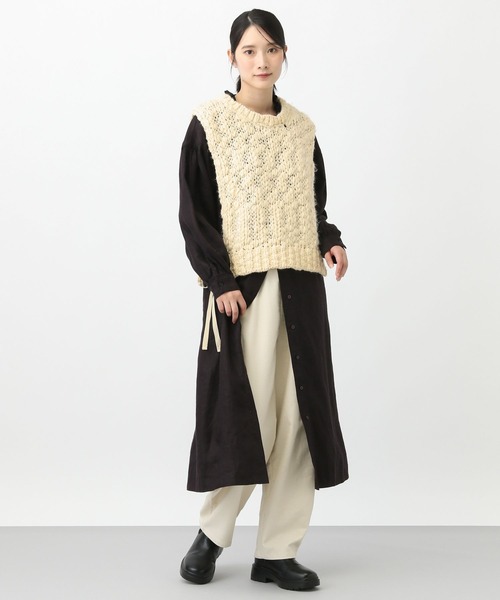 studio CLIP（スタディオクリップ）の「《natural by clip》2ゲージウール混スラブベスト（ベスト・レディース・ネイビー/アイボリー・FREE）」の13枚目の写真