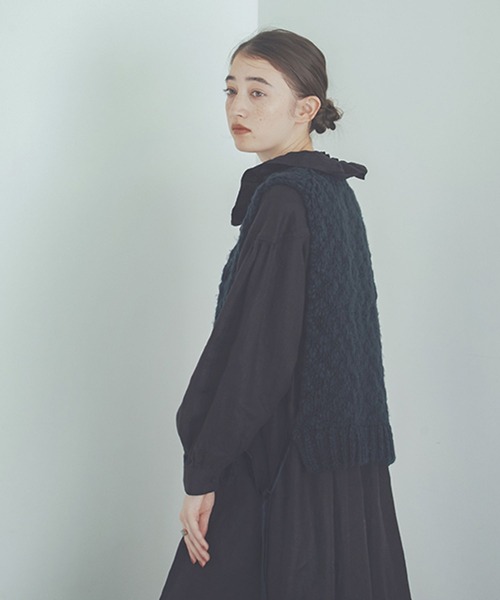 studio CLIP（スタディオクリップ）の「《natural by clip》2ゲージウール混スラブベスト（ベスト・レディース・ネイビー/アイボリー・FREE）」の15枚目の写真