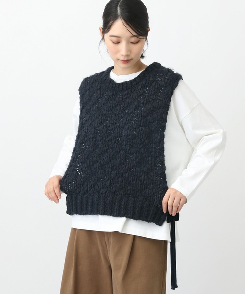 studio CLIP（スタディオクリップ）の「《natural by clip》2ゲージウール混スラブベスト（ベスト・レディース・ネイビー/アイボリー・FREE）」の18枚目の写真
