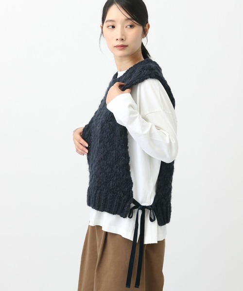 studio CLIP（スタディオクリップ）の「《natural by clip》2ゲージウール混スラブベスト（ベスト・レディース・ネイビー/アイボリー・FREE）」の19枚目の写真