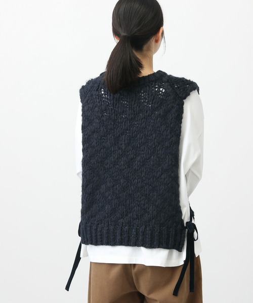 studio CLIP（スタディオクリップ）の「《natural by clip》2ゲージウール混スラブベスト（ベスト・レディース・ネイビー/アイボリー・FREE）」の20枚目の写真