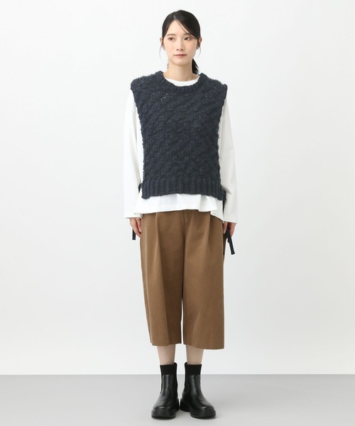 studio CLIP（スタディオクリップ）の「《natural by clip》2ゲージウール混スラブベスト（ベスト・レディース・ネイビー/アイボリー・FREE）」の21枚目の写真