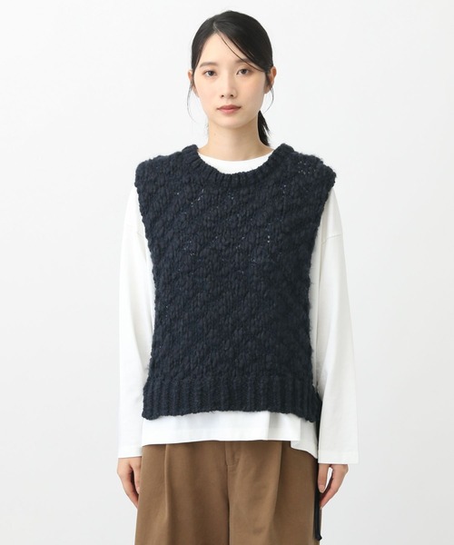 natural by clip》2ゲージウール混スラブベスト（ベスト）｜studio