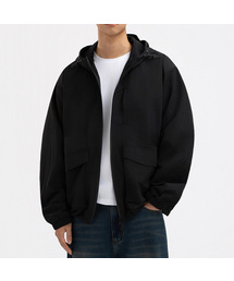 UNDEROFF（アンダーオフ）の「2way フードパーカー ウィンドブレーカー ジャケット ジャンパー ブラック（ナイロンジャケット）」