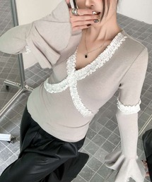 ベルスリーブ」に該当するレディースのTシャツ/カットソー（長袖