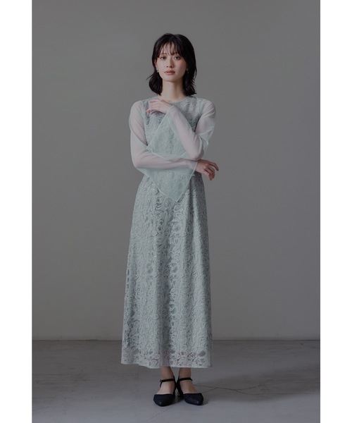 にか　オケージョンドレス リーフエンブロイダリーバックデザインドレス オケージョンドレス 結婚