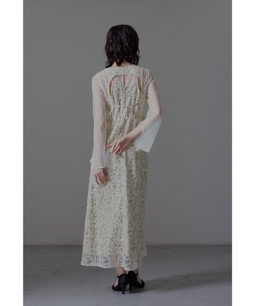 リーフエンブロイダリーバックデザインドレス オケージョンドレス 結婚