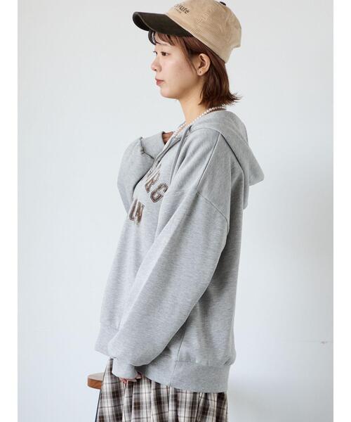 ehka sopo(エヘカソポ)の「ハーフジッププリントパーカー(その他トップス・レディース・グレー/ネイビー/ベージュ・F)」の6枚目の写真