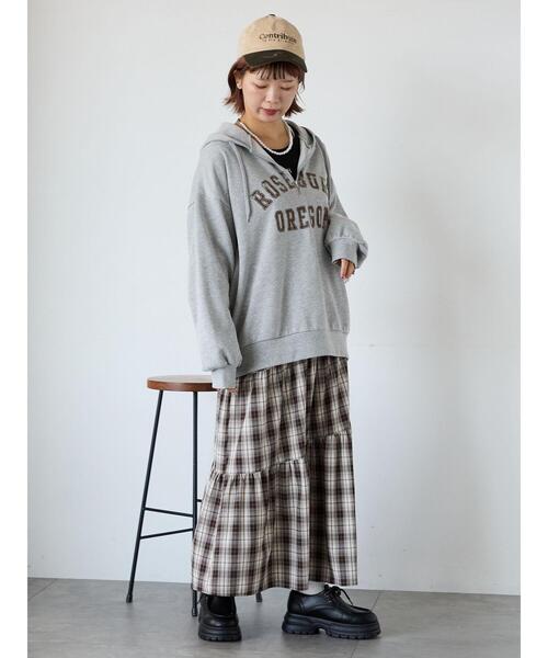 ehka sopo(エヘカソポ)の「ハーフジッププリントパーカー(その他トップス・レディース・グレー/ネイビー/ベージュ・F)」の8枚目の写真